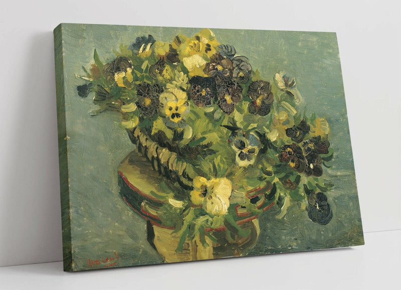 VINCENT VAN GOGH, BASKET WITH VIOLETS -CANVAS WALL ART PICTURE PRINT