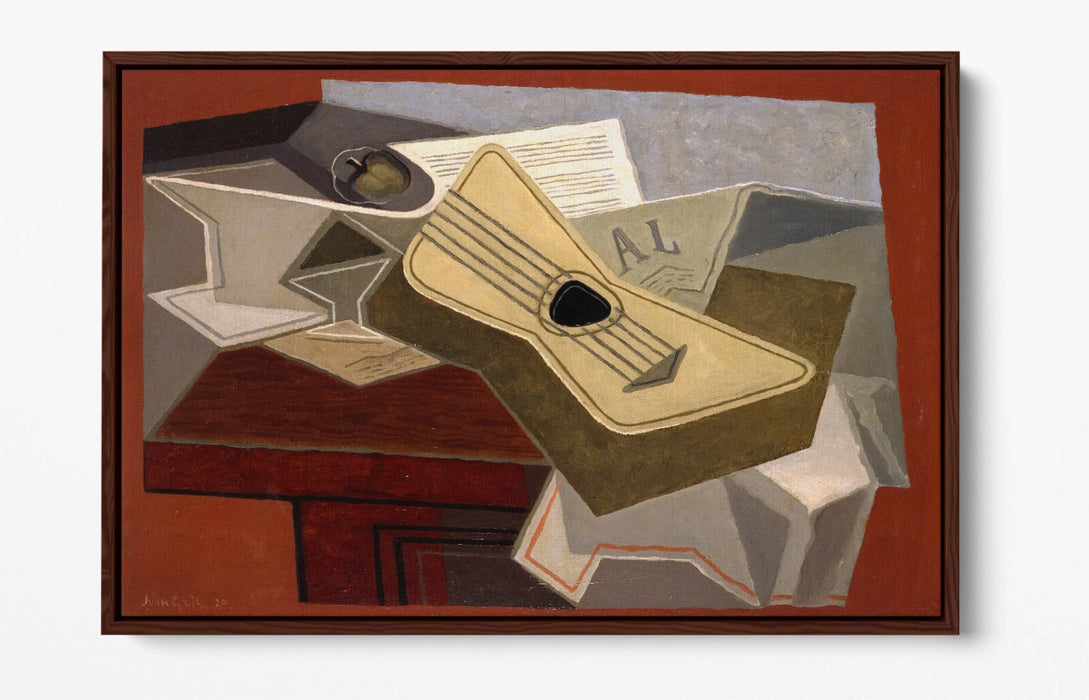 JUAN GRIS, GUITAR AND NEWSPAPER -FLOAT EFFECT CANVAS WALL ART PRINT