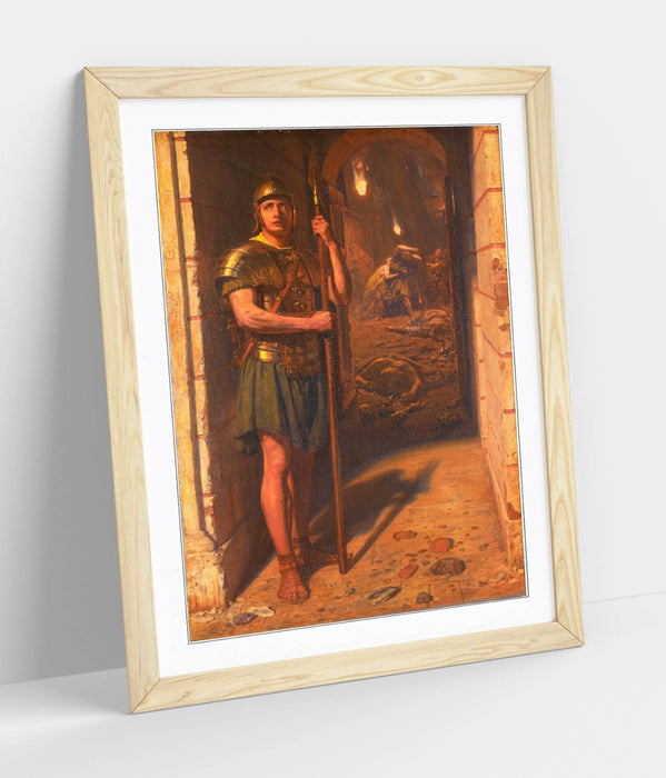 Framed Wall Art Poster - Edward John Poynter Print With Wood Grain Frame