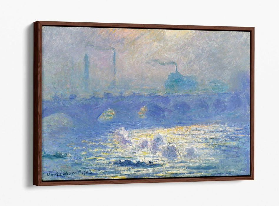 Float Effect Canvas Art – Monet Waterloo Bridge Art Print | Premium Varnish Finish