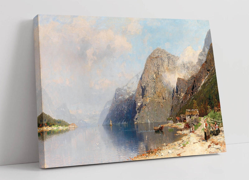 Canvas Wall Art - Georg Anton Rasmussen Fjord Landscape Print on Archival Grade Canvas