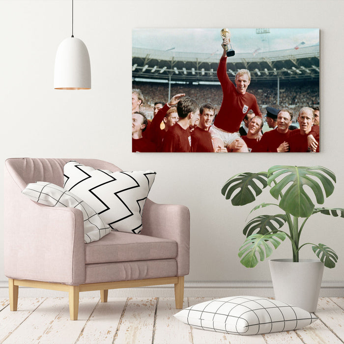 England World Cup Canvas - Vintage 1966 Football Wall Art Print | Handmade Ready To Hang