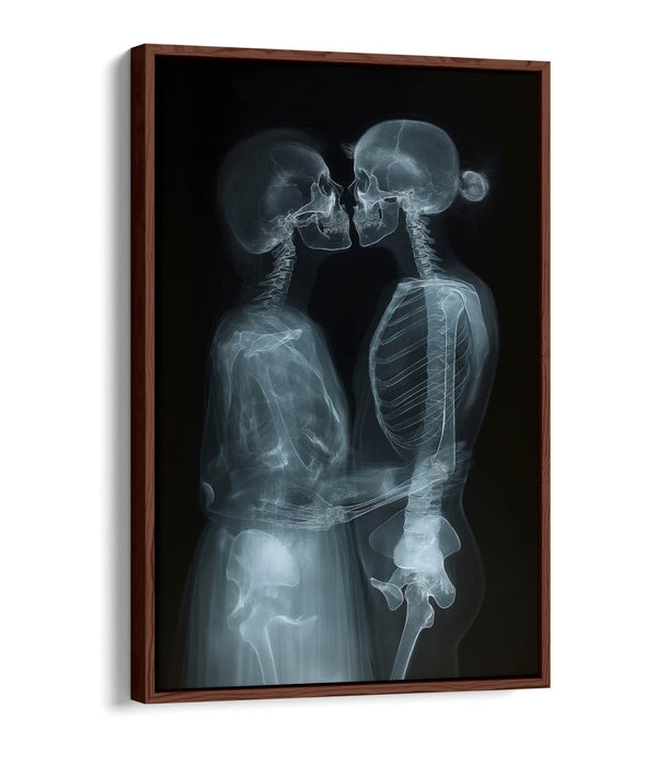 Float Effect Canvas Art - X-Ray Couple Kissing Bedroom Wall Art Print