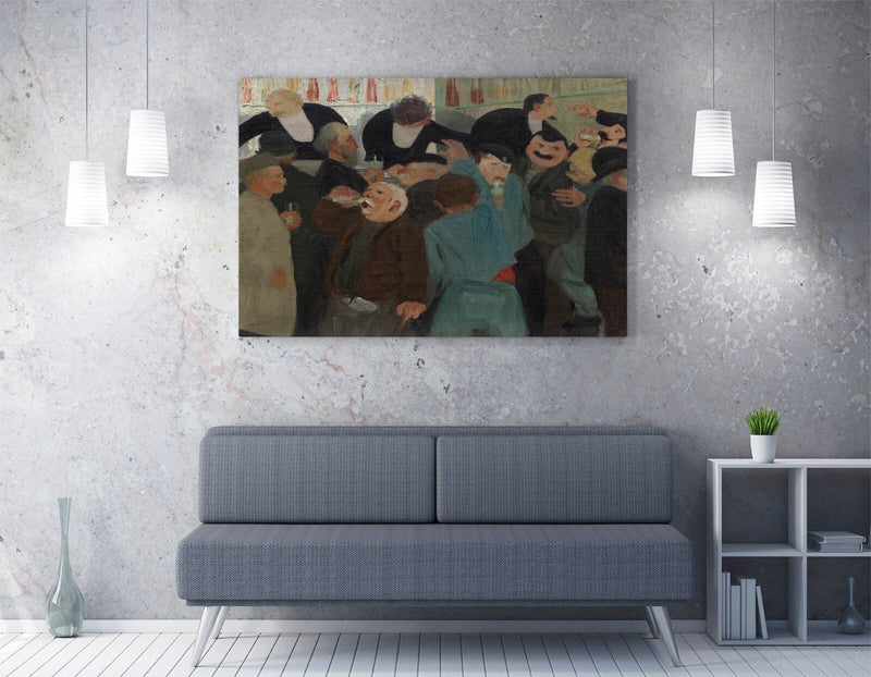 Canvas Wall Art - Felix Vallotton Bistro Painting | Handmade Premium Print