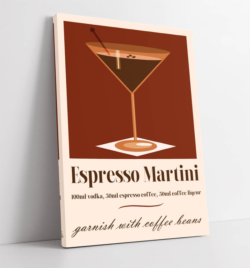 Espresso Martini Poster - Premium Canvas Wall Art | Handmade UK Cocktail Print
