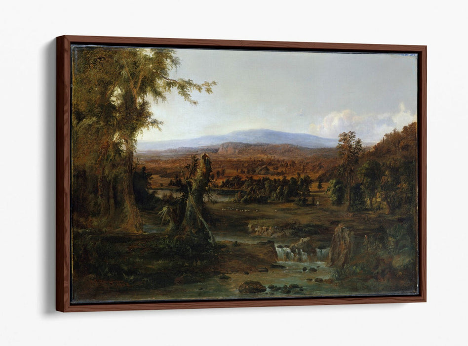 ROBERT S DUNCANSON, LANDSCAPE WITH SHEPARD -FLOAT EFFECT CANVAS WALL ART PRINT