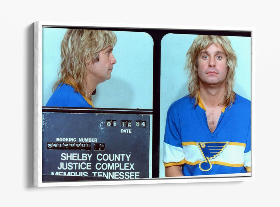 OZZY OSBOURNE MUGSHOT 1 -FLOAT EFFECT CANVAS WALL ART PIC PRINT- CYAN