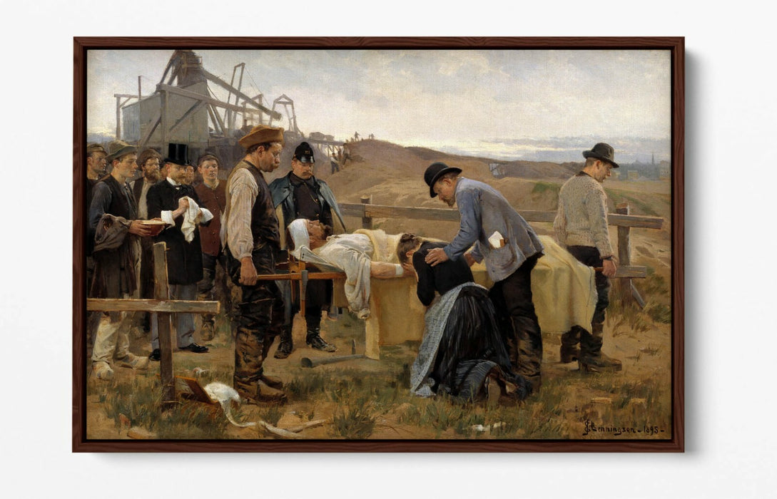 ERIK HENNINGSEN, A WOUNDED WORKMAN -FLOAT EFFECT CANVAS WALL ART PIC PRINT