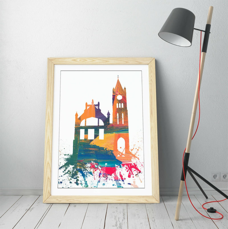 Framed Wall Art – Derry City Art Gallery Style Print With Woodgrain Faux Frame
