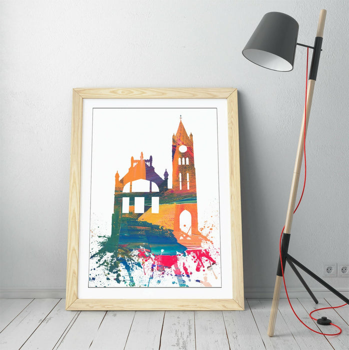FREE DERRY CITY GUILDHALL SPLASH ART, DERRY GIRLS -FRAMED WALL ART PICTURE PRINT