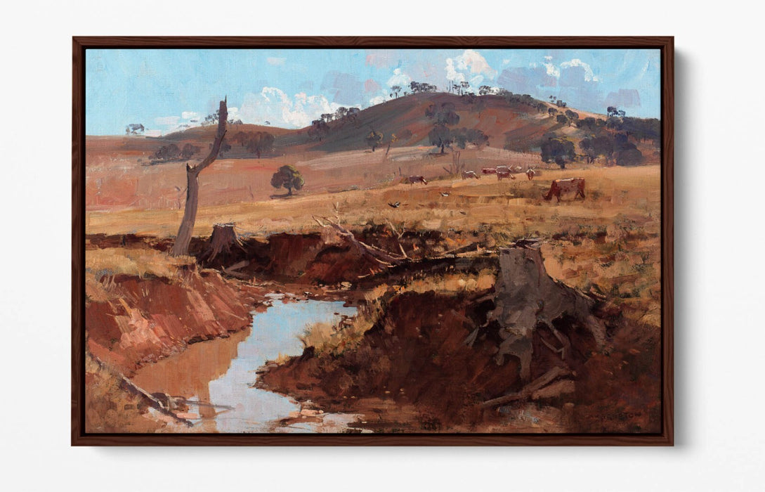 Canvas Wall Art - Arthur Streeton The Creek | Float Effect Canvas Print With Premium Frame