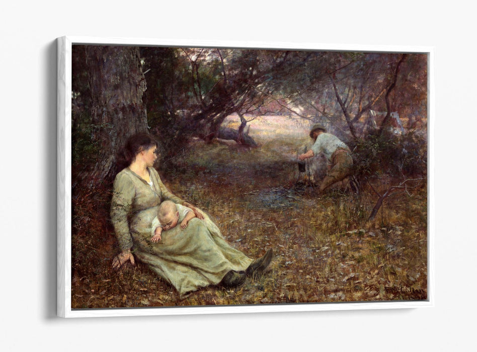 FREDERICK MC CUBBIN, ON THE WALLABY TRACK -FLOAT EFFECT CANVAS WALL ART PRINT