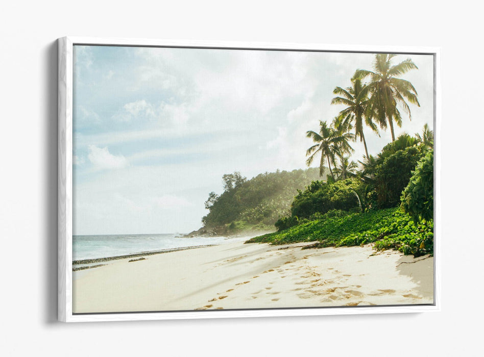 Beach Canvas Art – Footprints Float Effect Canvas Print | Coastal Wall Decor