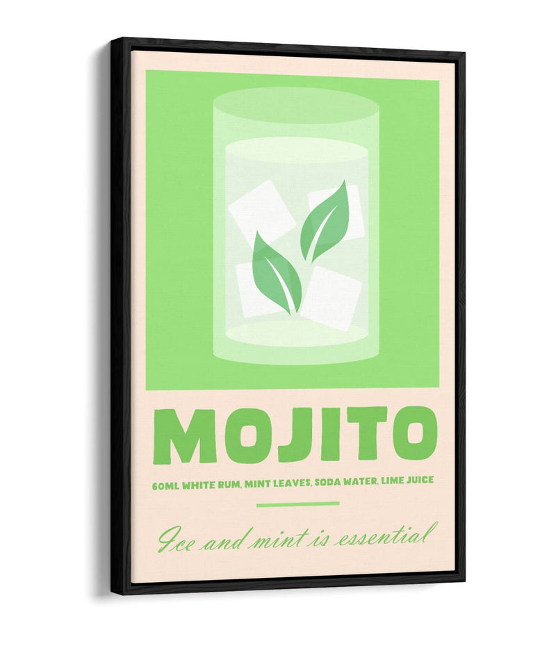 Mojito Cocktail Poster - Premium Float Effect Canvas Wall Art For Kitchen Decor