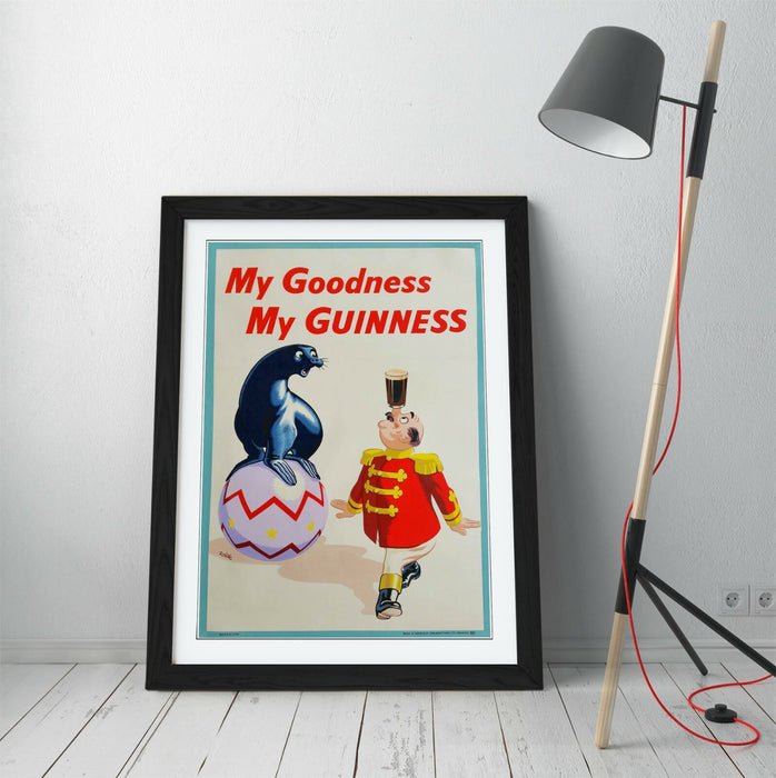 VINTAGE MY GOODNESS MY GUINNESS POSTER, ADVERT -FRAMED WALL ART PICTURE PRINT