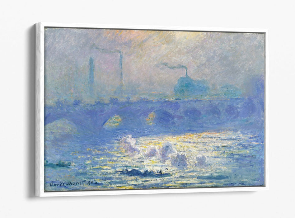 Float Effect Canvas Art – Monet Waterloo Bridge Art Print | Premium Varnish Finish