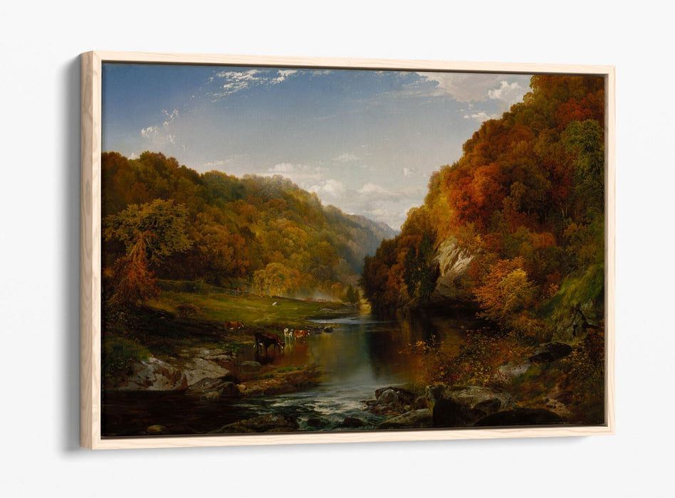 THOMAS MORAN, AUTUMN AFTERNOON -FLOAT EFFECT CANVAS WALL ART PIC PRINT