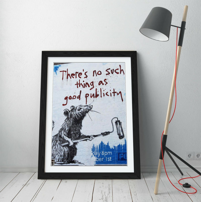 BANKSY NO SUCH THING AS GOOD PUBLICITY -FRAMED STREET ART POSTER PICTURE PRINT-