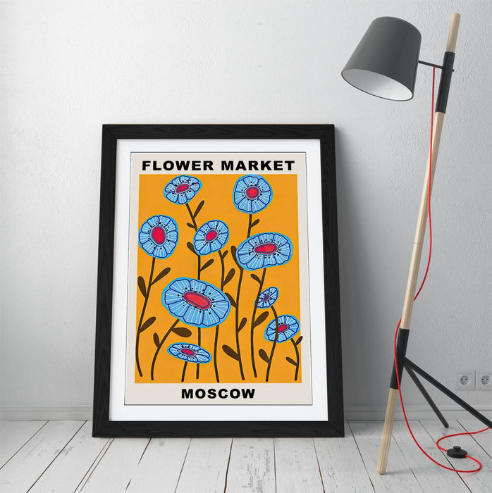 Flower Market Poster - Framed Wall Art Print | Handmade UK Floral Decor
