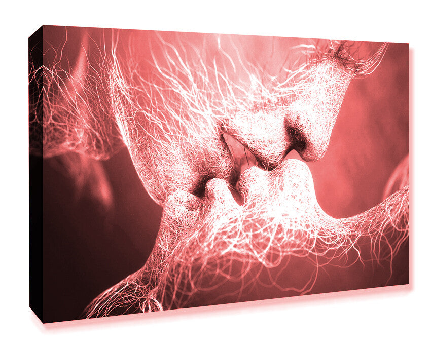Canvas Wall Art – Lovers Kiss Framed Canvas Print With 30mm Deep Frame