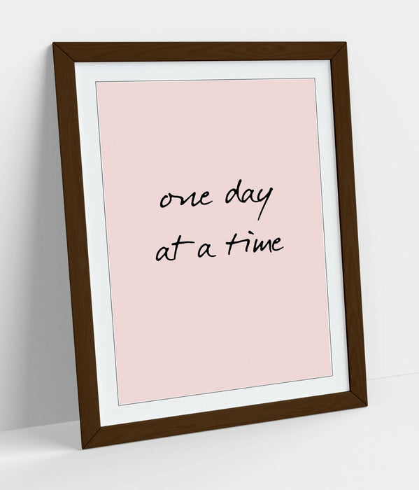"ONE DAY AT A TIME" POSITIVITY INSPIRING QUOTE -FRAMED WALL ART PICTURE PRINT