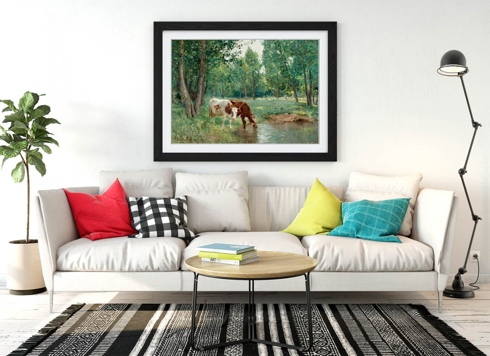 Framed Wall Art - Landscape Wall Art with Cows | Handmade UK Poster Print