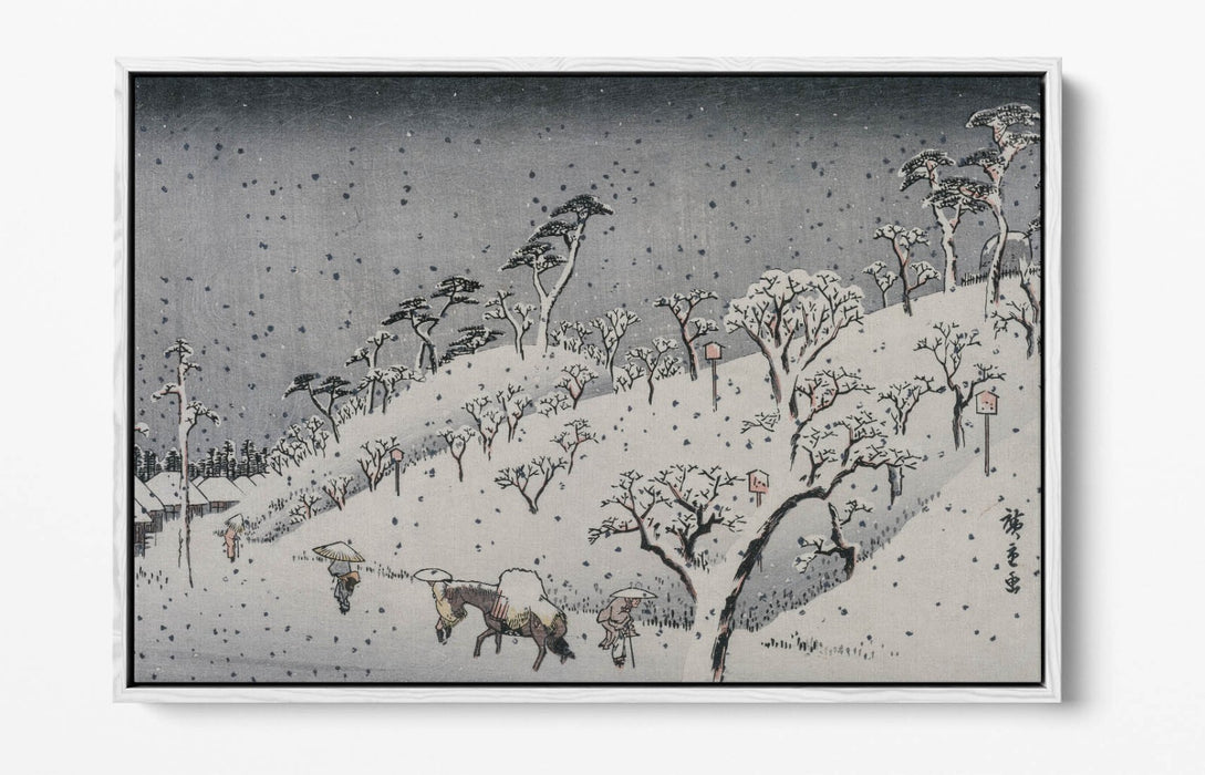 Float Effect Canvas - Utagawa Hiroshige Evening Snow At Asuka Hill Art Print