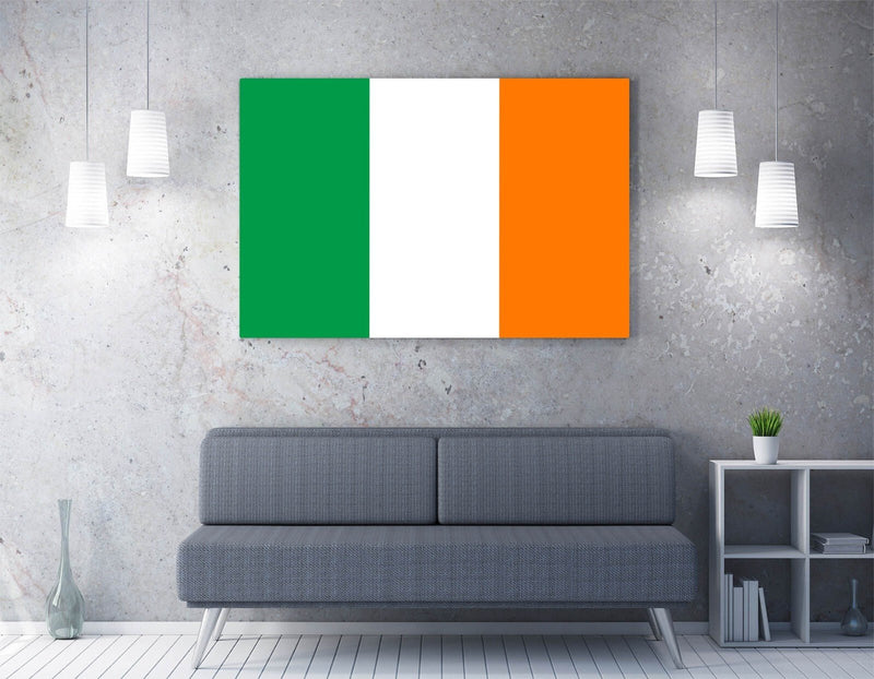 Irish Flag Canvas – Handmade Tricolour Print | Vibrant Wall Art Decor