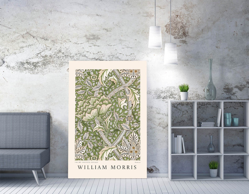 Canvas Wall Art – William Morris Green Floral Botanical Wall Hanging Print