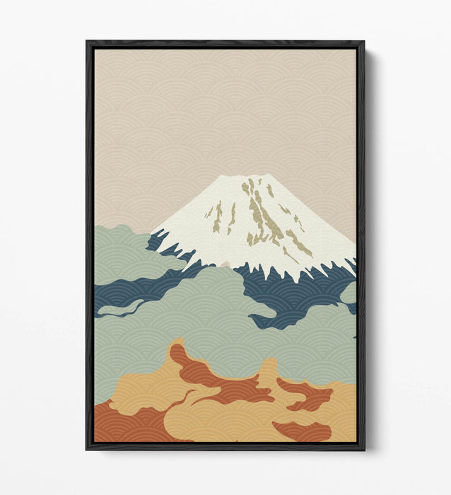 Fuji Mountain Canvas - Minimalist Abstract Wall Art | Float Effect Canvas Print