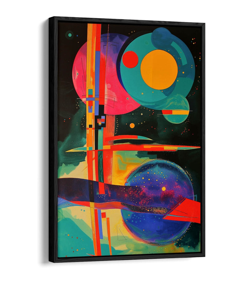 Abstract Canvas Art – Multi Colour Sci Fi Wall Decor With Float Effect Frame