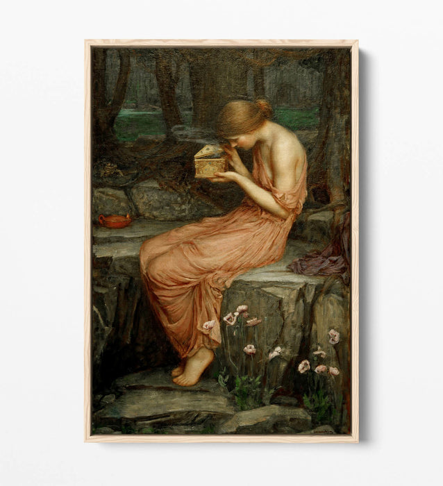 WATERHOUSE PSYCHE OPENING THE GOLDEN BOX -FLOAT EFFECT CANVAS WALL ART PIC PRINT