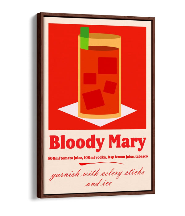 Bloody Mary Canvas Art - Premium Float Effect Cocktail Wall Decor Print