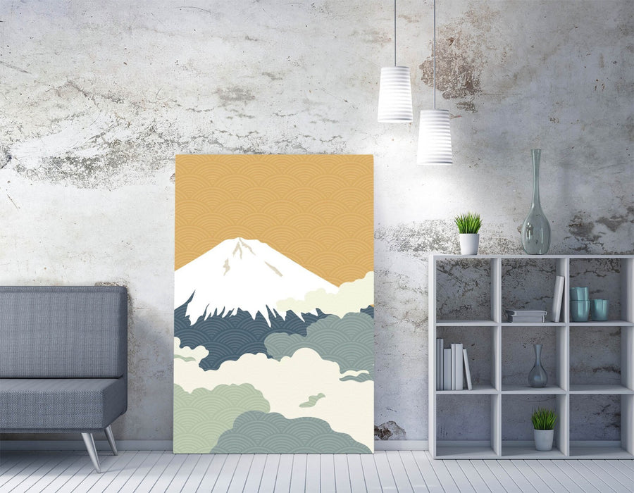 Fuji Mountain Canvas - Minimalist Abstract Wall Art | Handmade UK Print