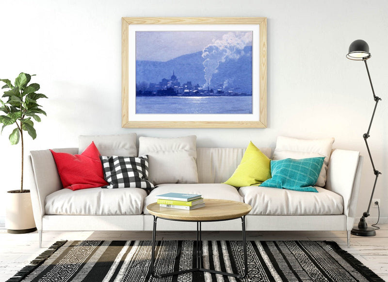 Framed Wall Art - L. Birge Harrison Steam Train Painting | Matte Finish Print