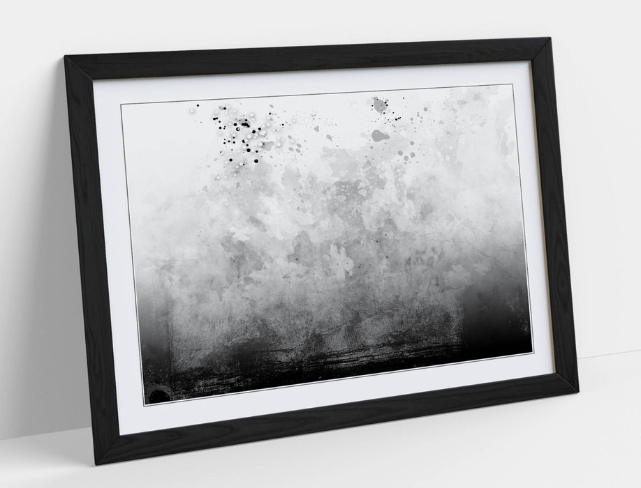 Framed Art Poster - Abstract Black and White Sketch Background Print | Handmade UK