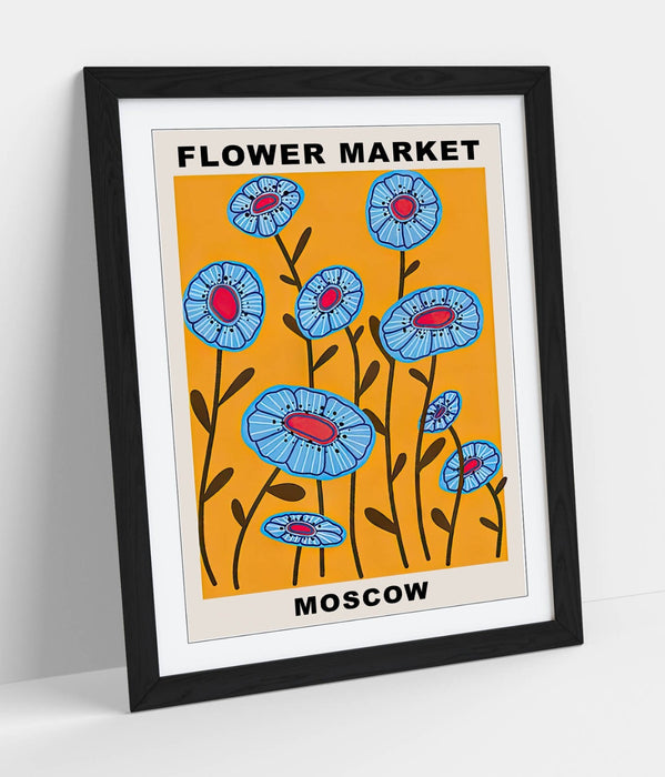 Flower Market Poster - Framed Wall Art Print | Handmade UK Floral Decor
