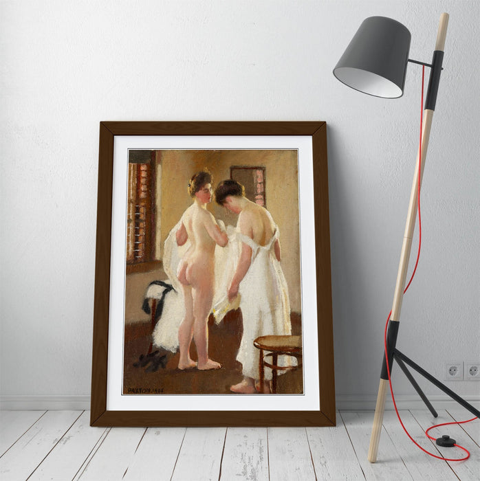 Framed Wall Art - William McGregor Paxton Women Dressing Painting Print 4 Sizes