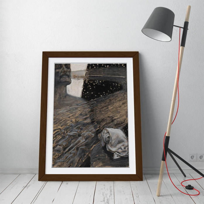 Framed Wall Art - Askel Gallen-Kallela River Of The Dead Poster Print With Quality Wood Frame