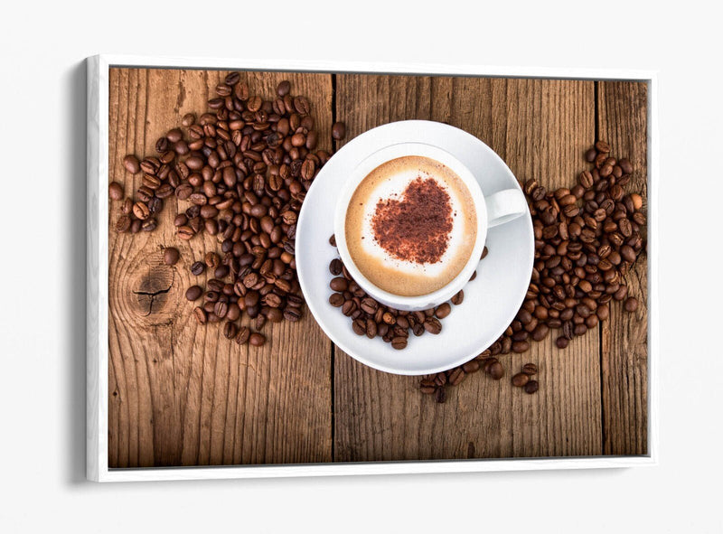 Canvas Wall Art - Coffee Cup Cafe Kitchen Decor | Float Effect Premium Print