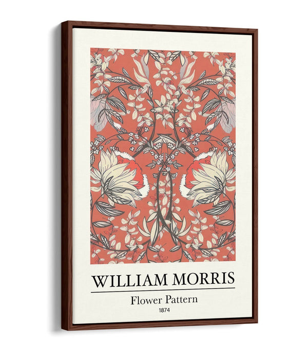 Floral Canvas Art – Handmade UK Canvas With Vibrant Flower Pattern Print & Float Effect Frame