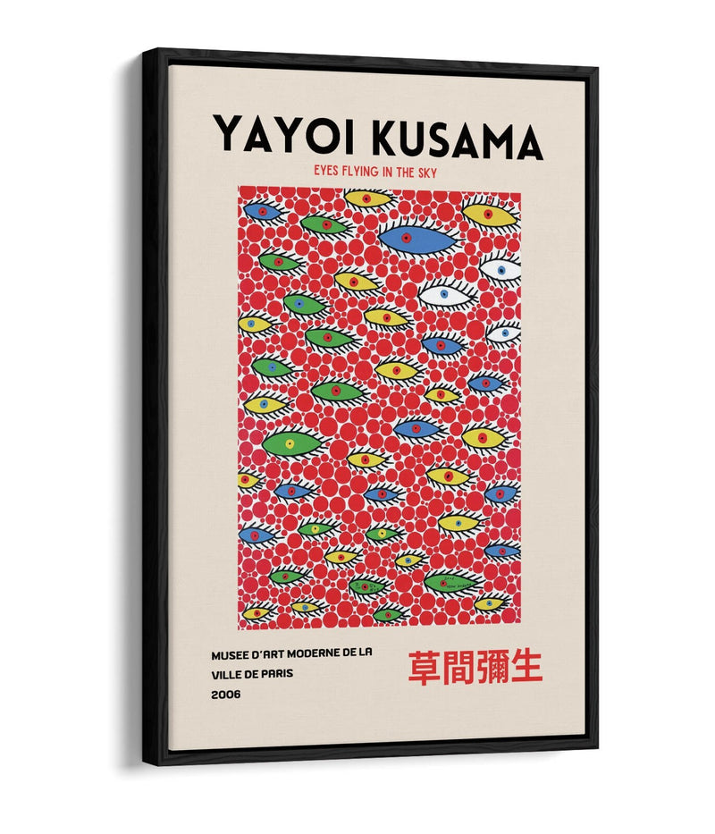 Abstract Canvas Art - Yayoi Kusama Eyes Painting | Float Effect Canvas Print