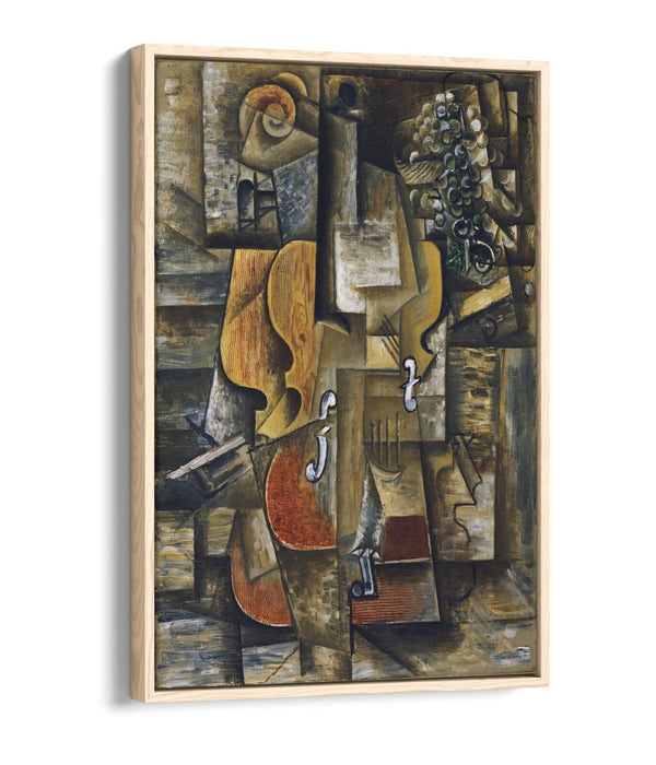 Picasso Canvas Wall Art - Float Effect Canvas Violin Grape Painting on MDF Frame