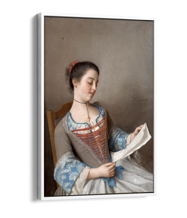 Float Effect Canvas Art – Girl Reading Artwork on Premium MDF Frame Canvas