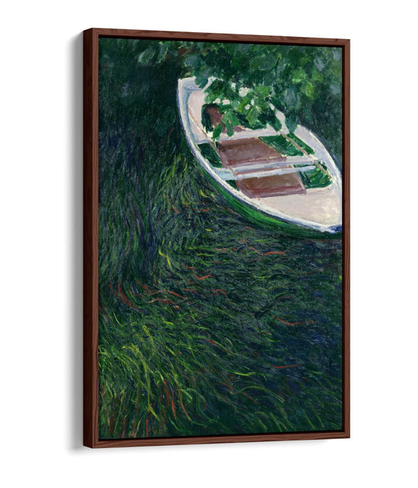 Canvas Wall Art Print – Claude Monet Row Boat Float Effect On Premium Frame