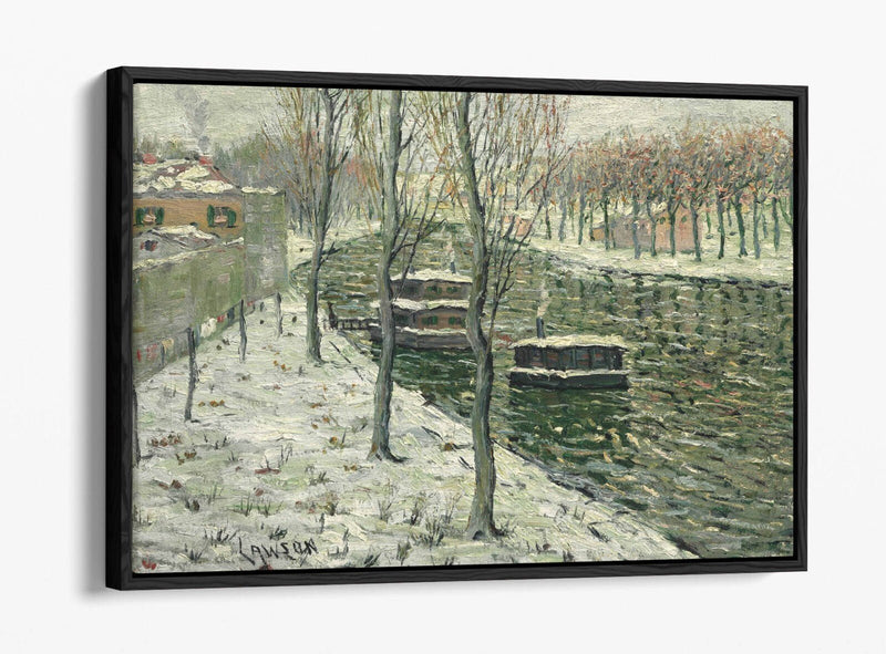 Canvas Wall Art - Ernest Lawson Houseboats Float Effect Canvas Print on MDF Frame