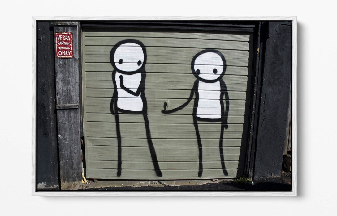 Graffiti Canvas Art – Funny Stick Men Artwork on Vibrant Float Effect Canvas Print