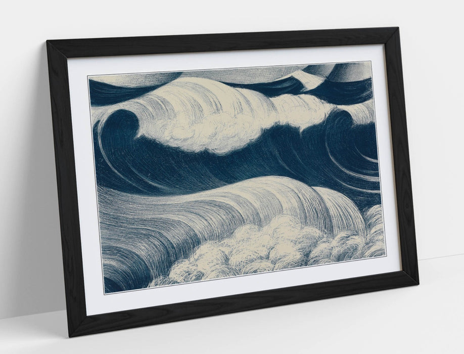 Framed Wall Art - Handmade Bedroom Decor Print on Matte Paper with Natural Wood Frame