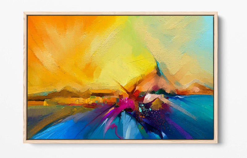 Canvas Wall Art - Abstract Colour Splash Print | Float Effect Canvas, Ready to Hang