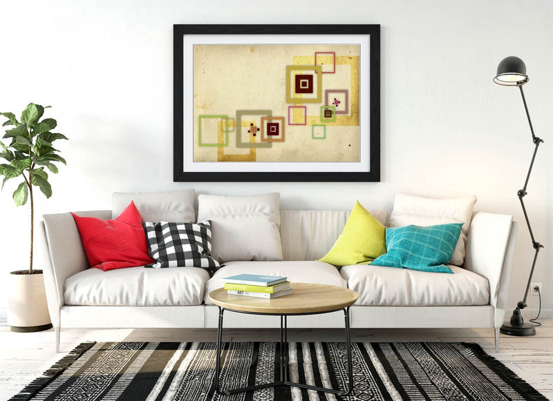 Abstract Framed Poster – Green Abstract Print | Handmade UK Artwork, Ready To Hang